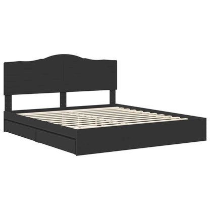 Letto con Contenitore Nero 200 x 200 cm Legno multistrato | homemem39