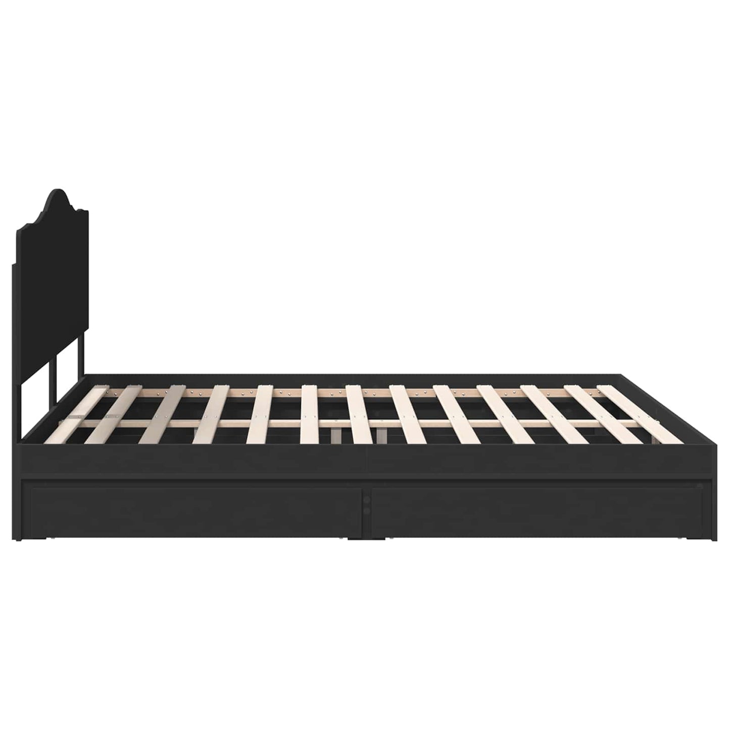 Letto con Contenitore Nero 200 x 200 cm Legno multistrato | homemem39