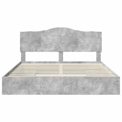 Letto con Contenitore con testiera Grigio cemento 200 x 200 cm | homemem39