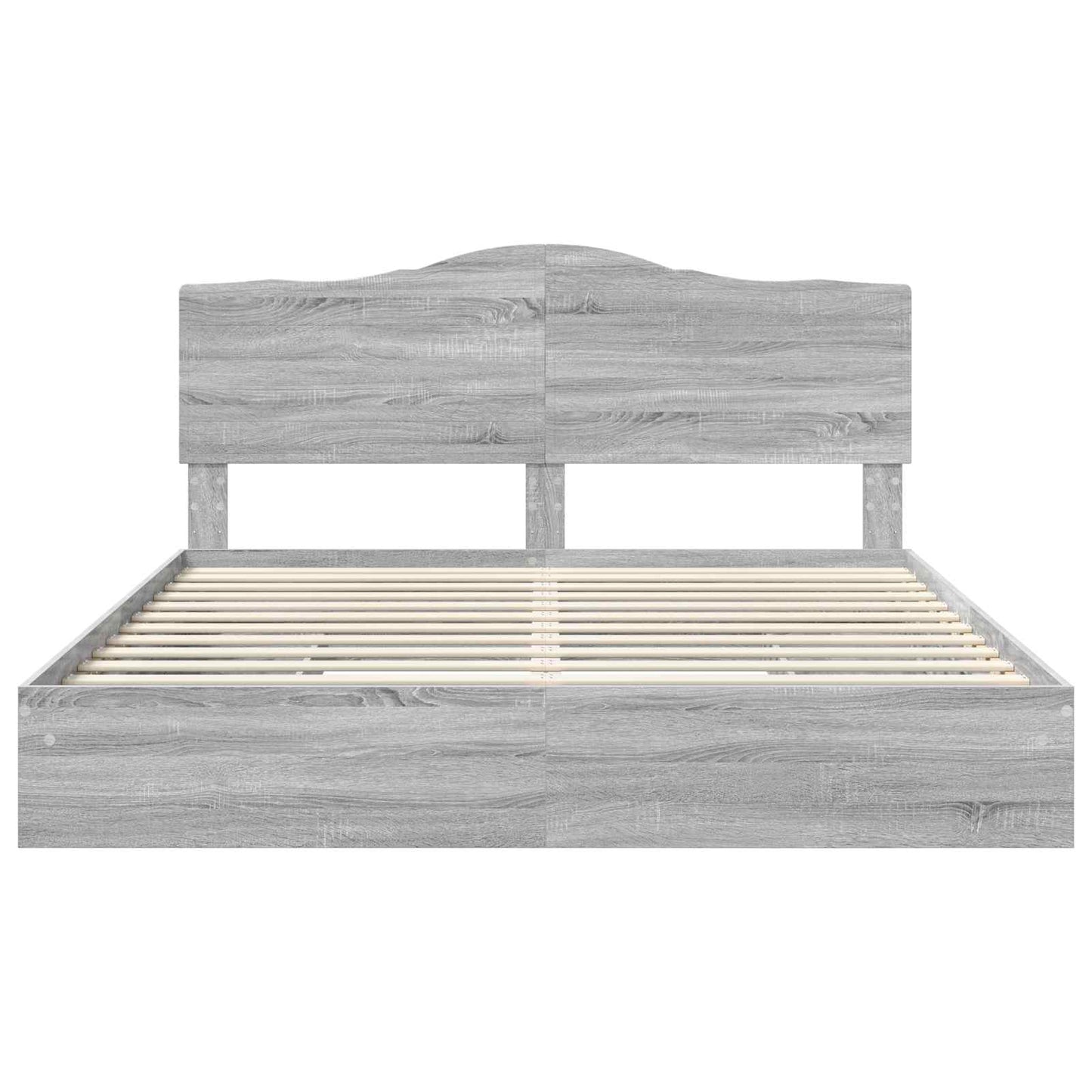 Letto con Contenitore con testiera Grigio Sonoma 200 x 200 cm | homemem39