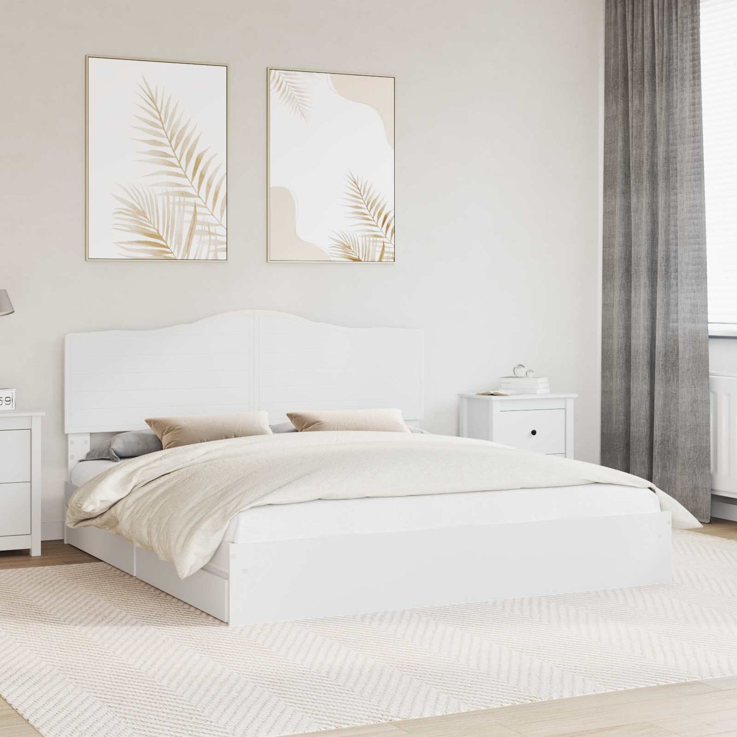 Letto con Contenitore Bianco 180 x 200 cm Legno multistrato | homemem39