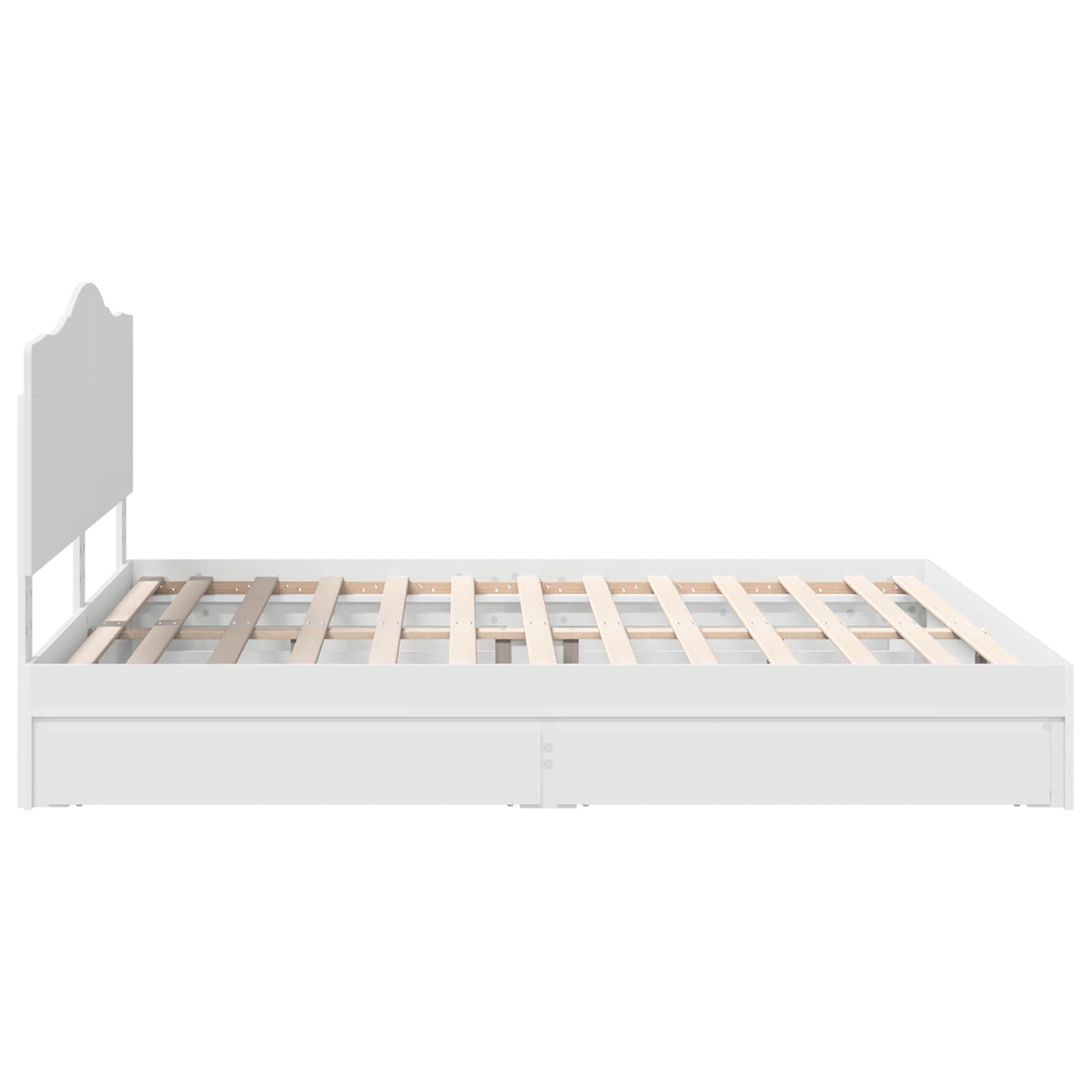 Letto con Contenitore Bianco 180 x 200 cm Legno multistrato | homemem39