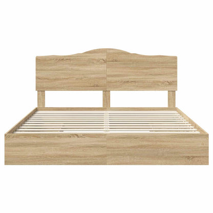 Letto con Contenitore con testiera Rovere Sonoma 180 x 200 cm | homemem39