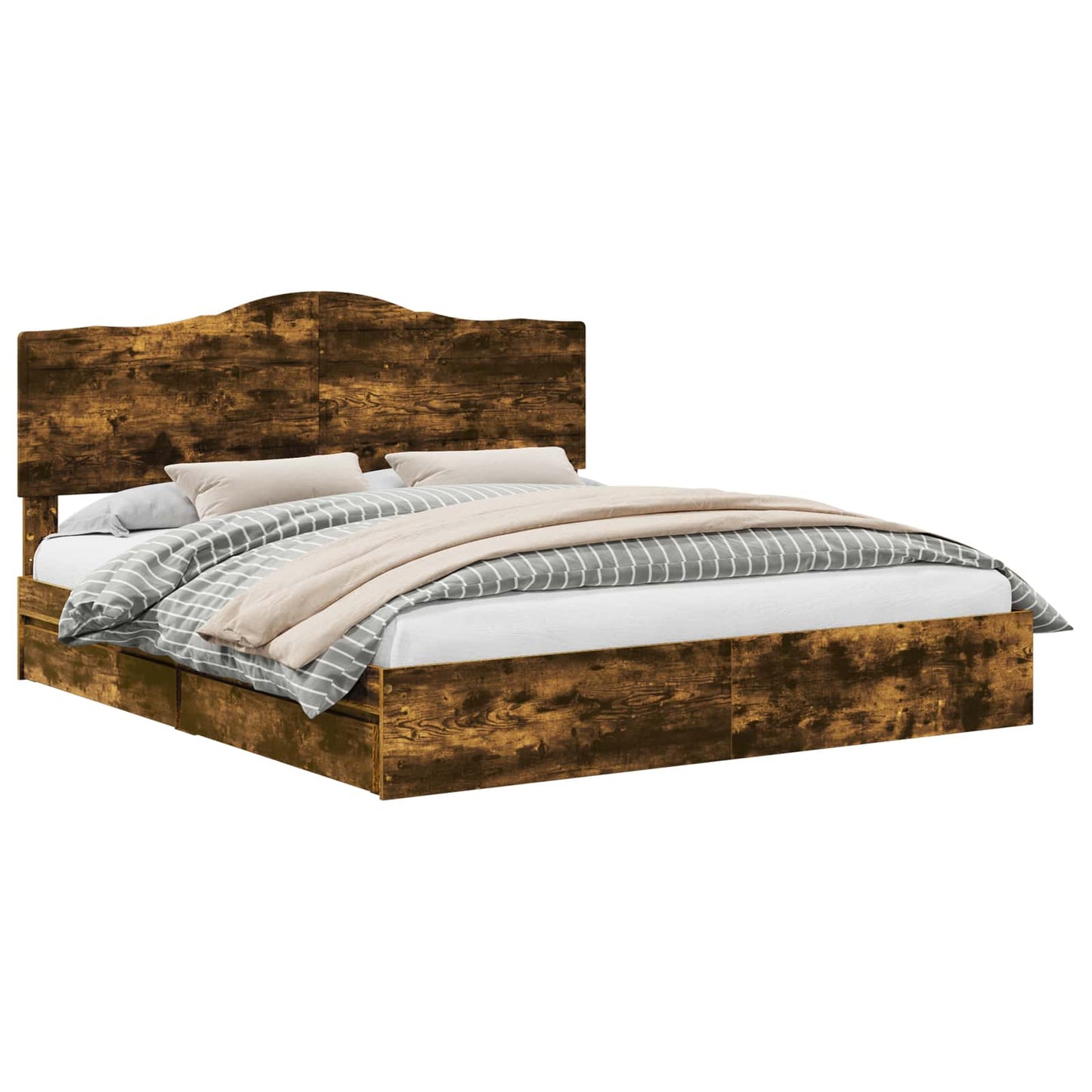 Letto con Contenitore con testiera Rovere fumé 180 x 200 cm | homemem39