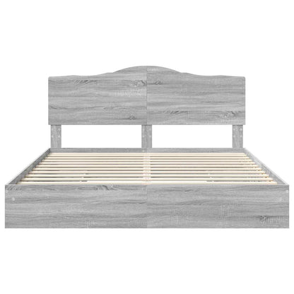 Letto con Contenitore con testiera Grigio Sonoma 180 x 200 cm | homemem39