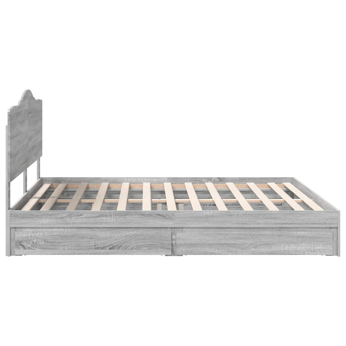Letto con Contenitore con testiera Grigio Sonoma 180 x 200 cm | homemem39
