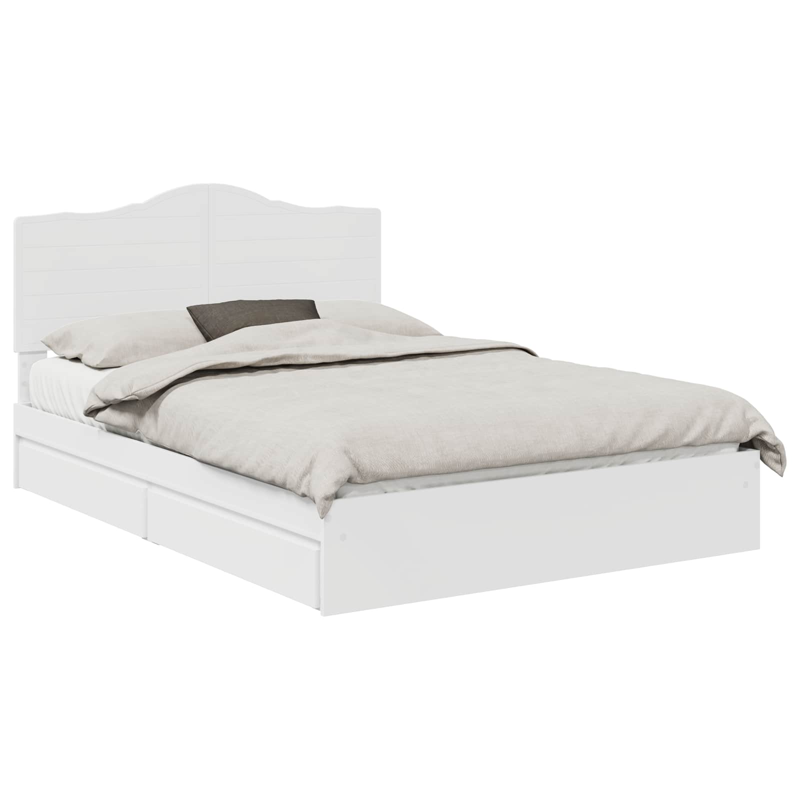 Letto con Contenitore Bianco 160 x 200 cm Legno multistrato | homemem39