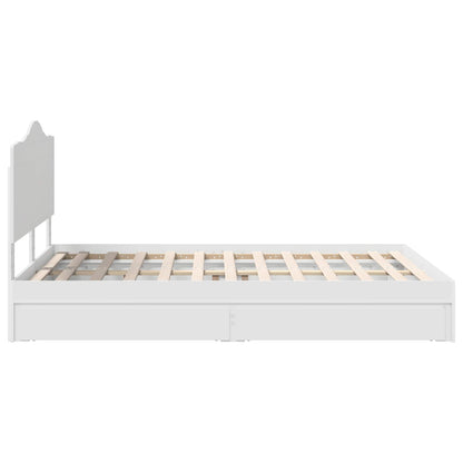 Letto con Contenitore Bianco 160 x 200 cm Legno multistrato | homemem39