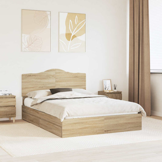 Letto con Contenitore con cassetto Rovere Sonoma 160 x 200 cm | homemem39