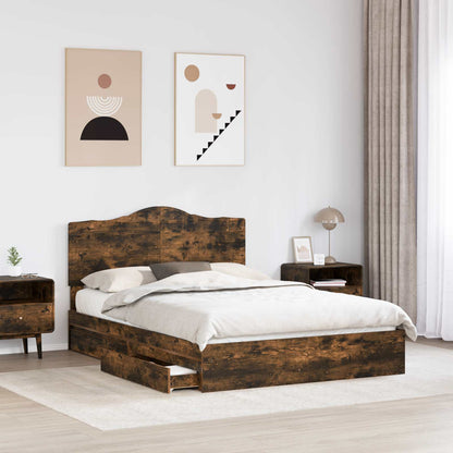 Letto con Contenitore con testiera Rovere fumé 160 x 200 cm | homemem39