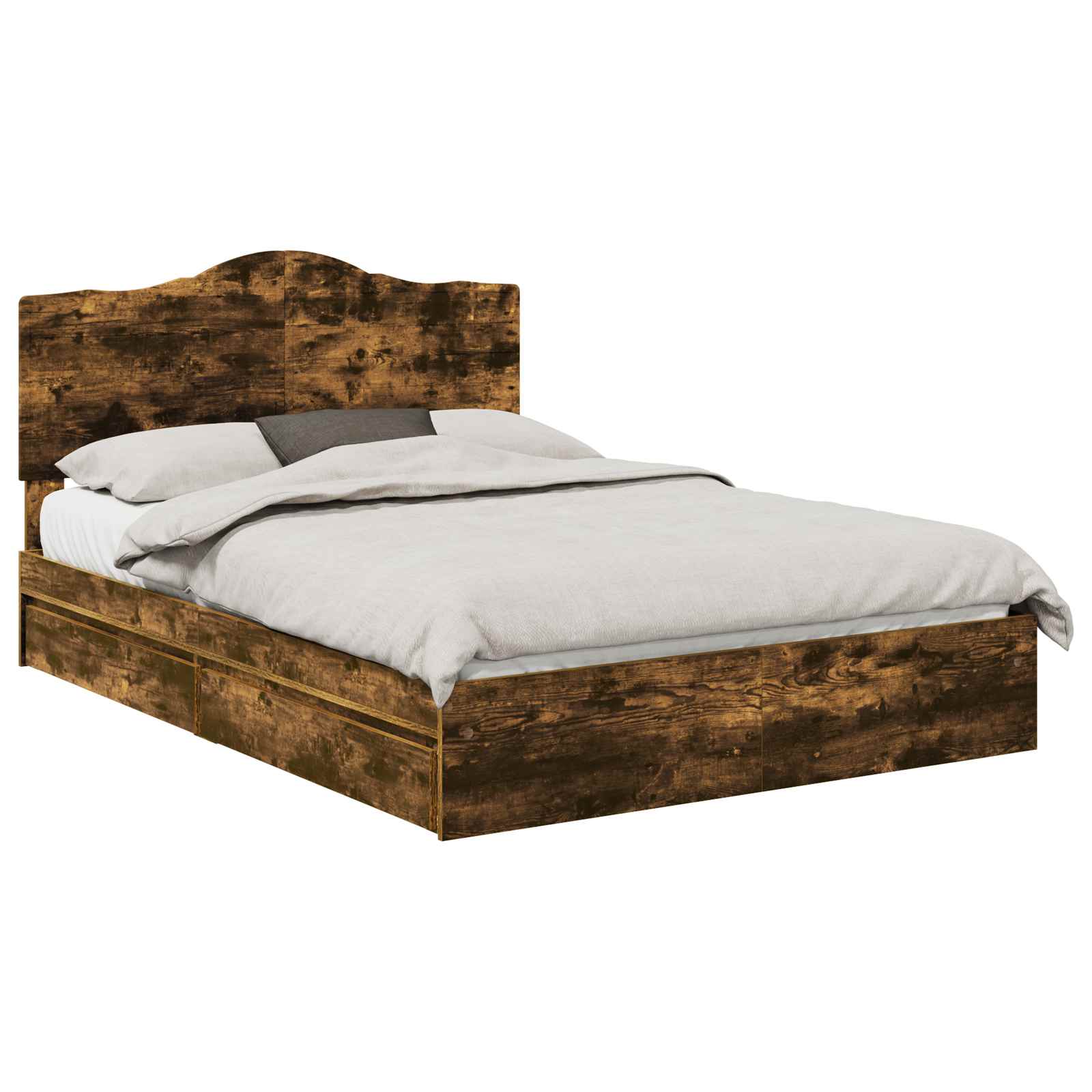 Letto con Contenitore con testiera Rovere fumé 160 x 200 cm | homemem39