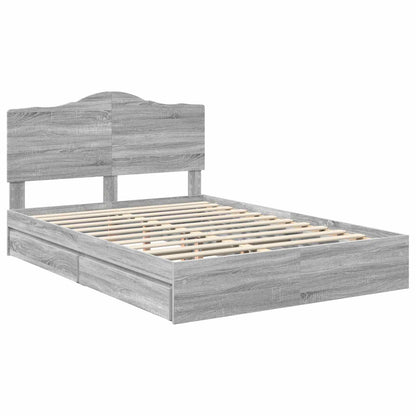 Letto con Contenitore con testiera Grigio Sonoma 160 x 200 cm | homemem39