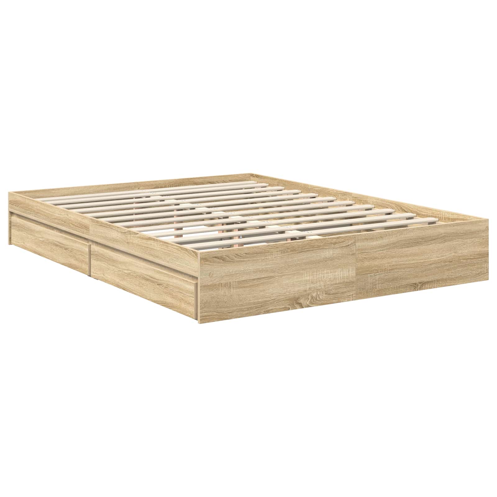 Letto con Contenitore con testiera Rovere Sonoma 150 x 200 cm | homemem39