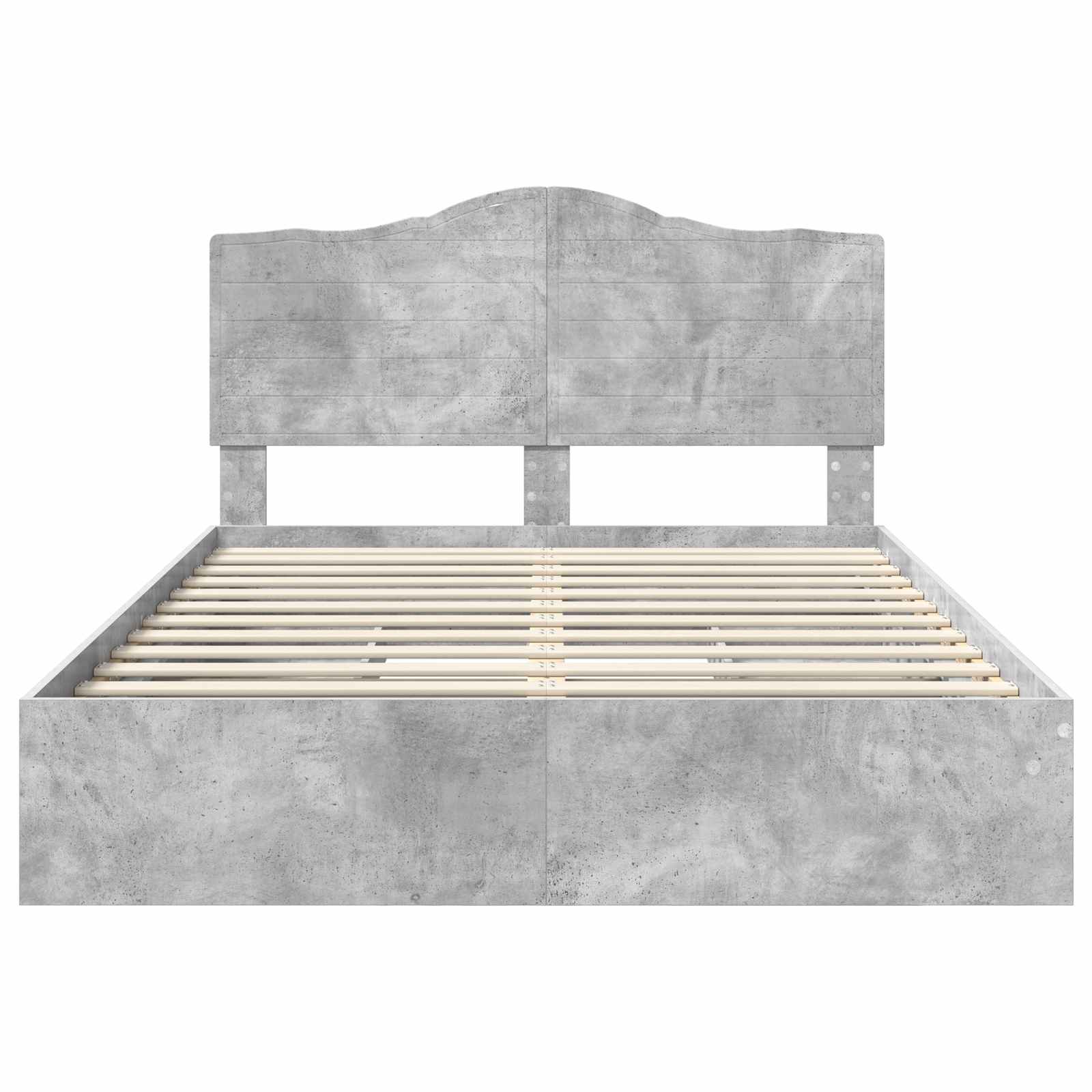 Letto con Contenitore con testiera Grigio cemento 150 x 200 cm | homemem39
