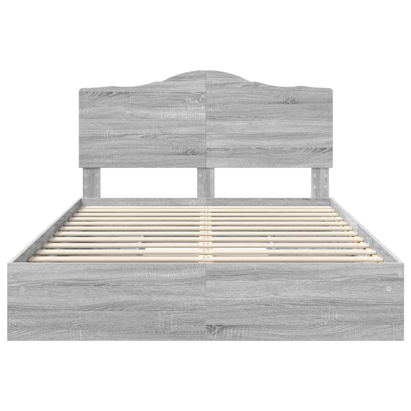 Letto con Contenitore con testiera Grigio Sonoma 150 x 200 cm | homemem39