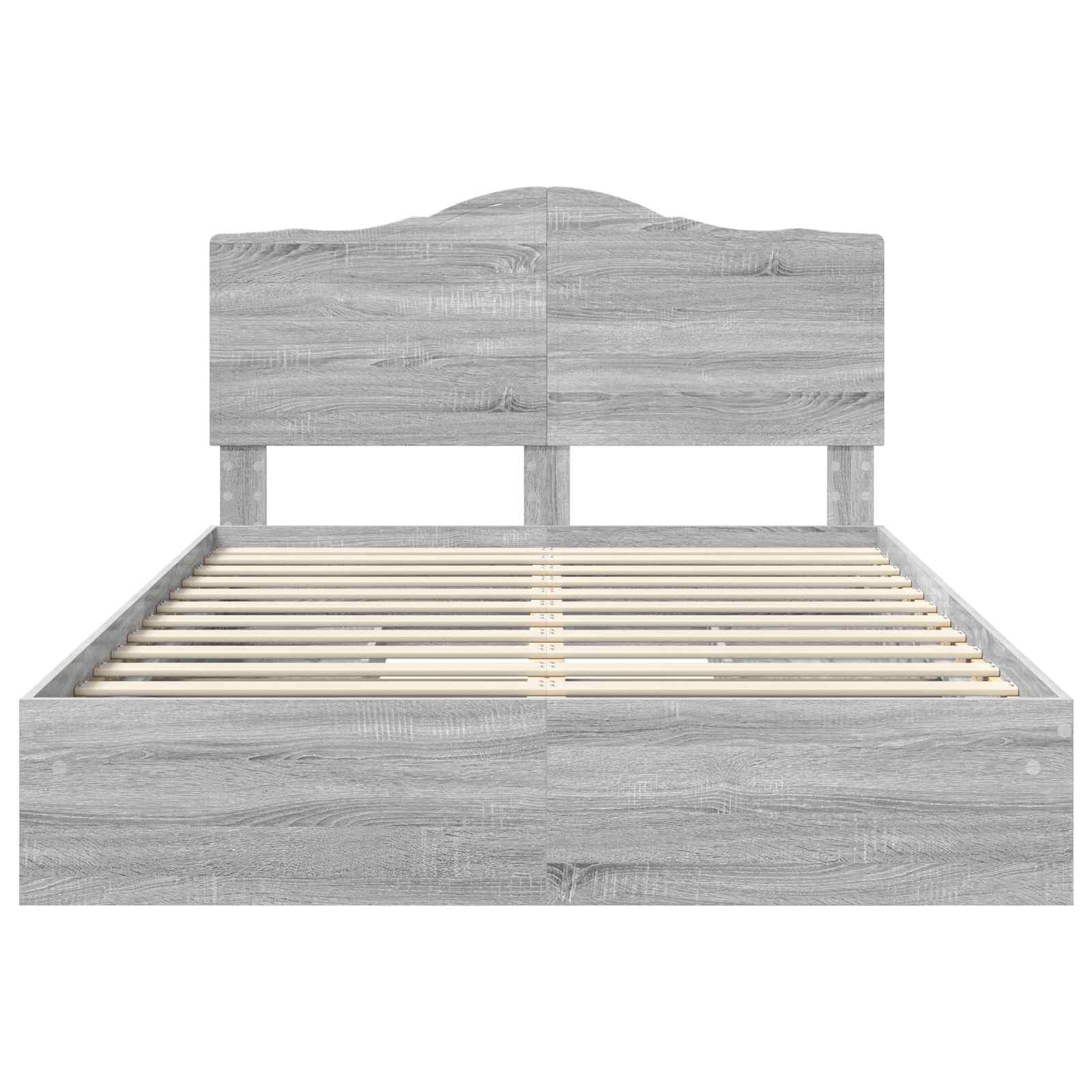 Letto con Contenitore con testiera Grigio Sonoma 150 x 200 cm | homemem39