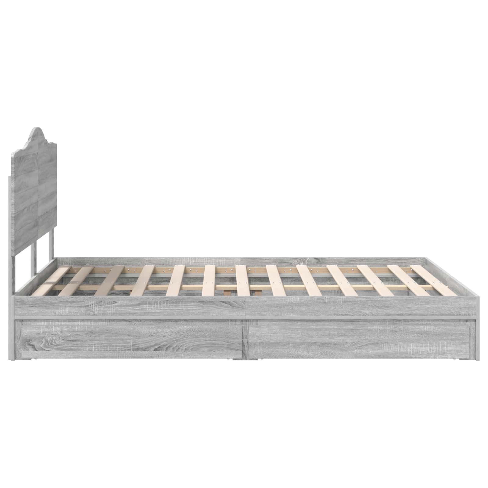 Letto con Contenitore con testiera Grigio Sonoma 150 x 200 cm | homemem39