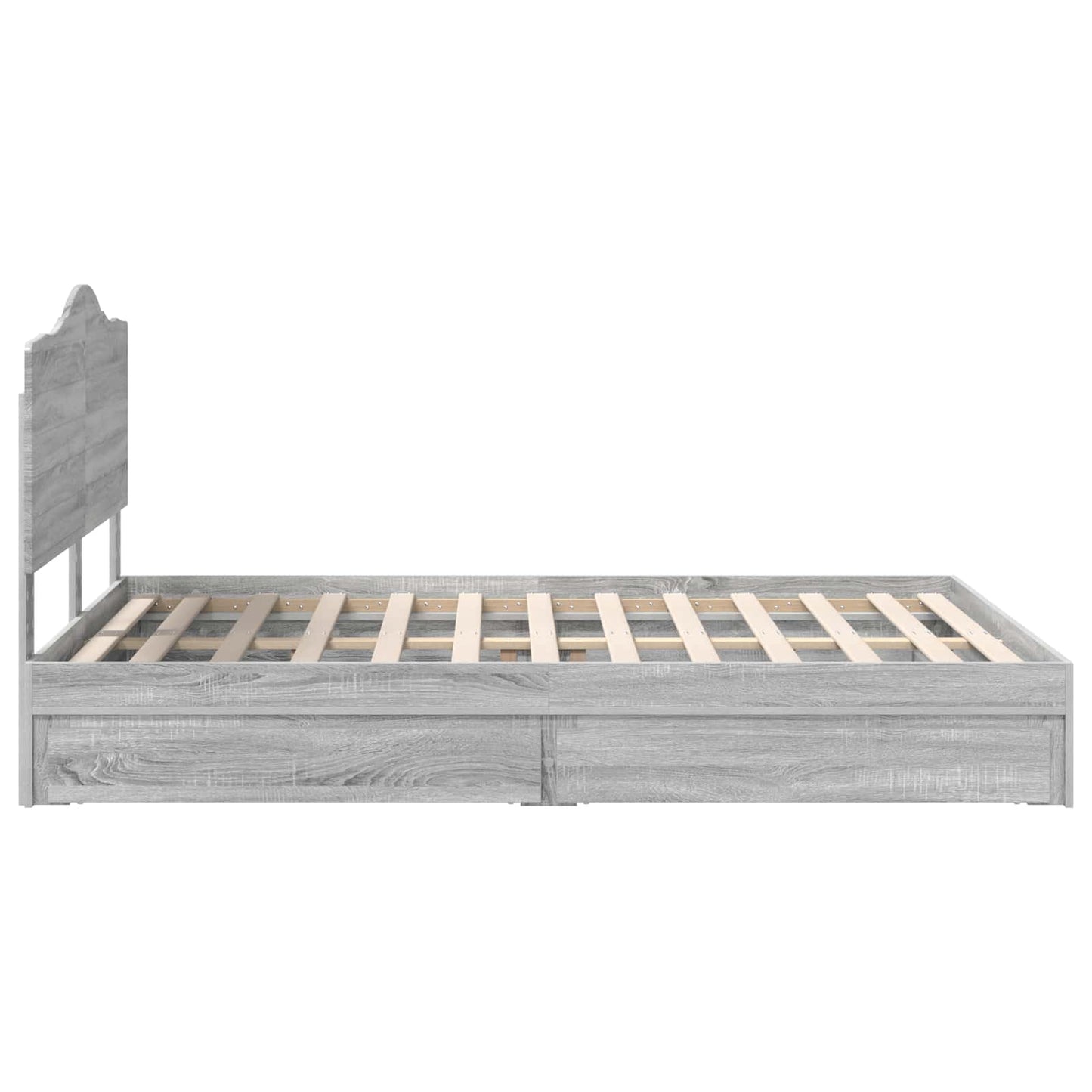 Letto con Contenitore con testiera Grigio Sonoma 140 x 200 cm | homemem39