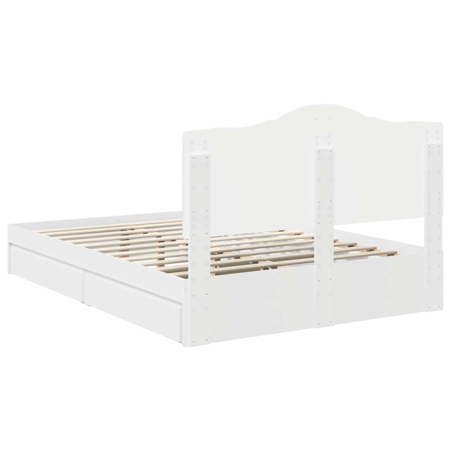Letto con Contenitore Bianco 140 x 190 cm Legno multistrato | homemem39