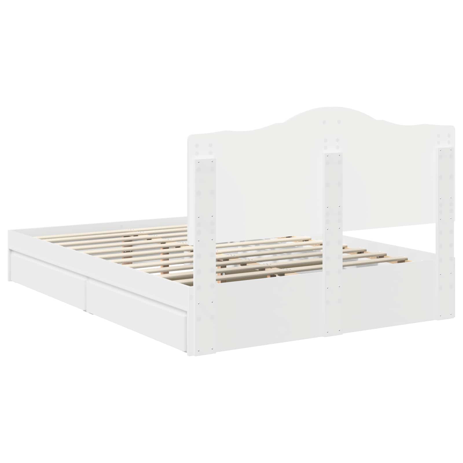 Letto con Contenitore Bianco 140 x 190 cm Legno multistrato | homemem39