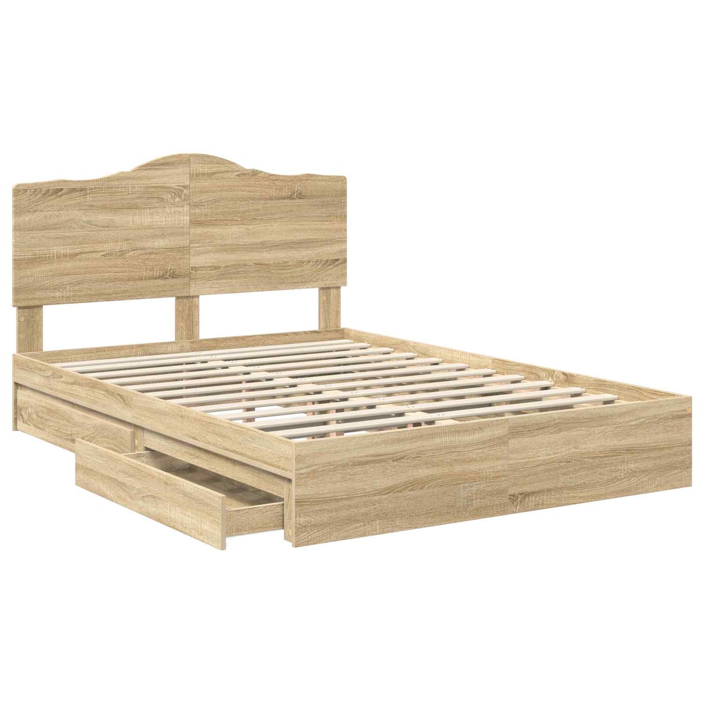 Letto con Contenitore con testiera Rovere Sonoma 140 x 190 cm | homemem39