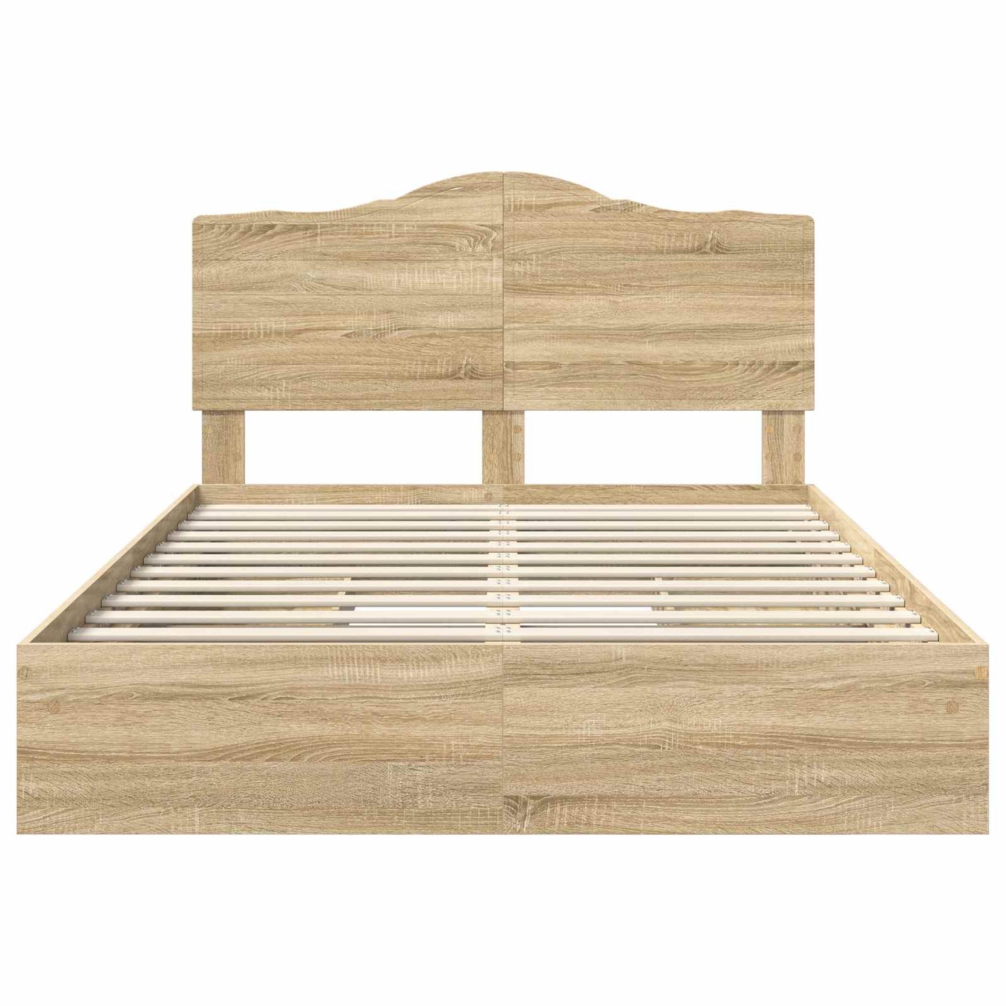 Letto con Contenitore con testiera Rovere Sonoma 140 x 190 cm | homemem39
