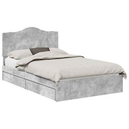 Letto con Contenitore con testiera Grigio cemento 135 x 190 cm | homemem39