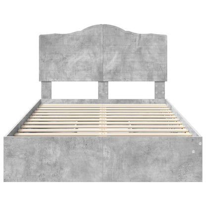 Letto con Contenitore con testiera Grigio cemento 135 x 190 cm | homemem39