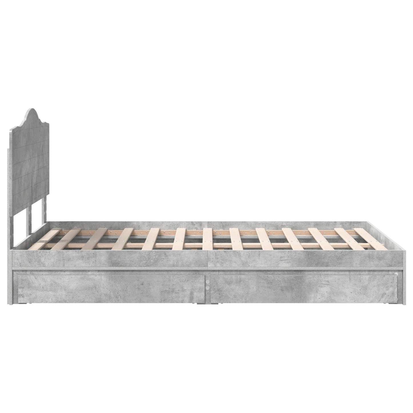 Letto con Contenitore con testiera Grigio cemento 135 x 190 cm | homemem39