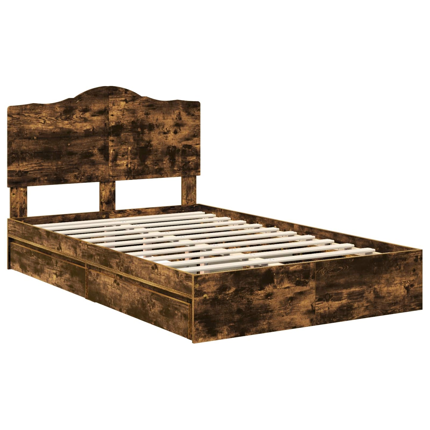 Letto con Contenitore con testiera Rovere fumé 135 x 190 cm | homemem39