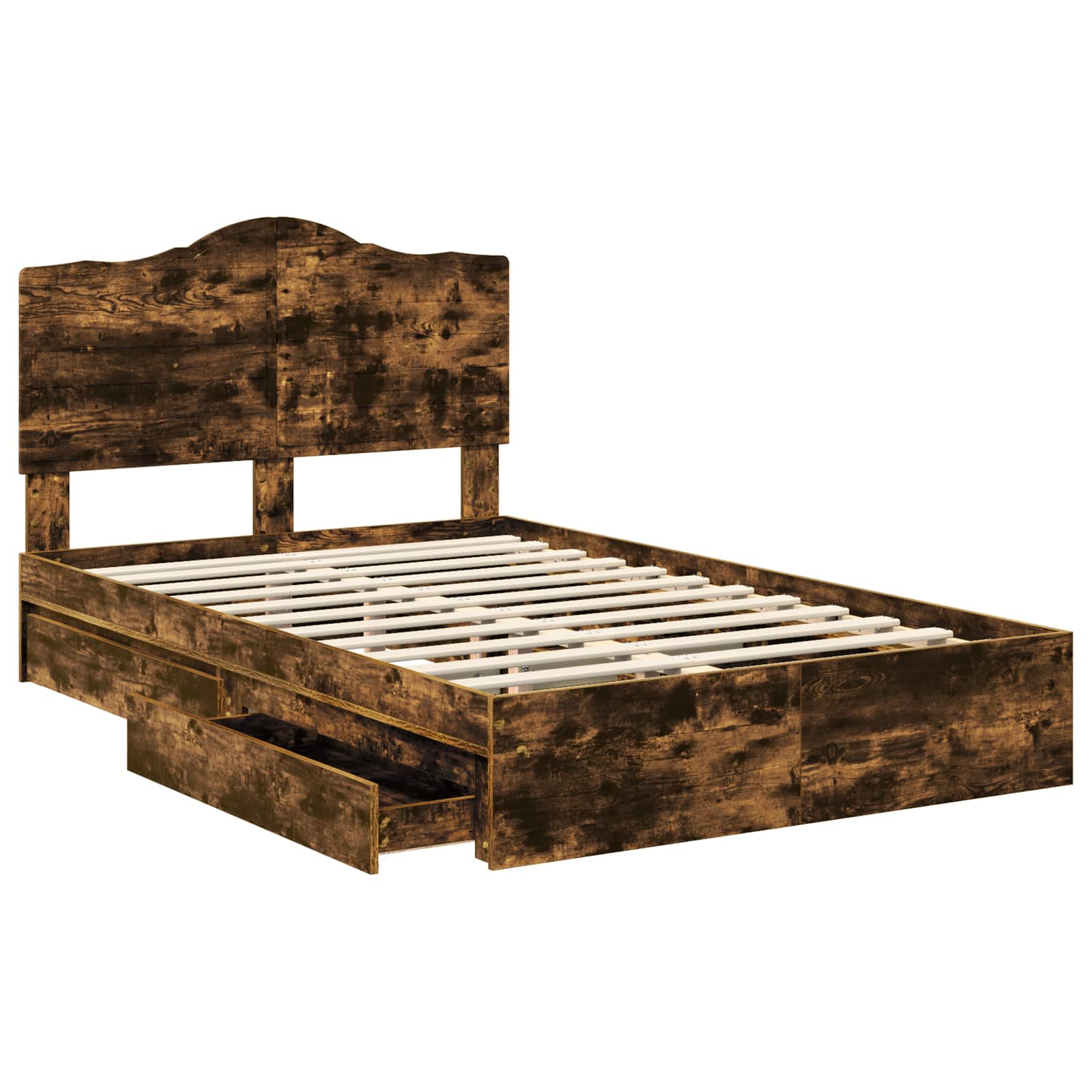 Letto con Contenitore con testiera Rovere fumé 135 x 190 cm | homemem39