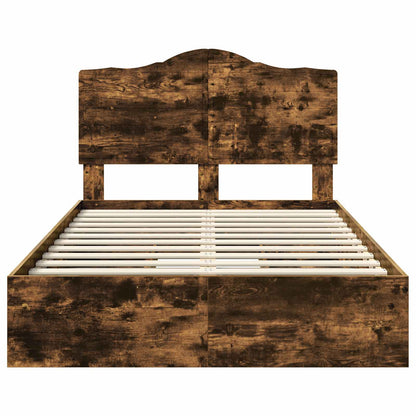 Letto con Contenitore con testiera Rovere fumé 135 x 190 cm | homemem39