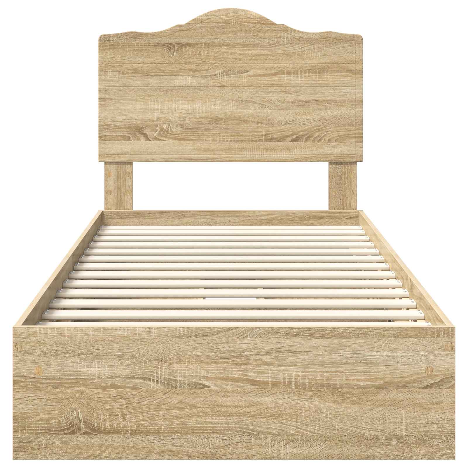 Letto con Contenitore con testiera Rovere Sonoma 100 x 200 cm | homemem39