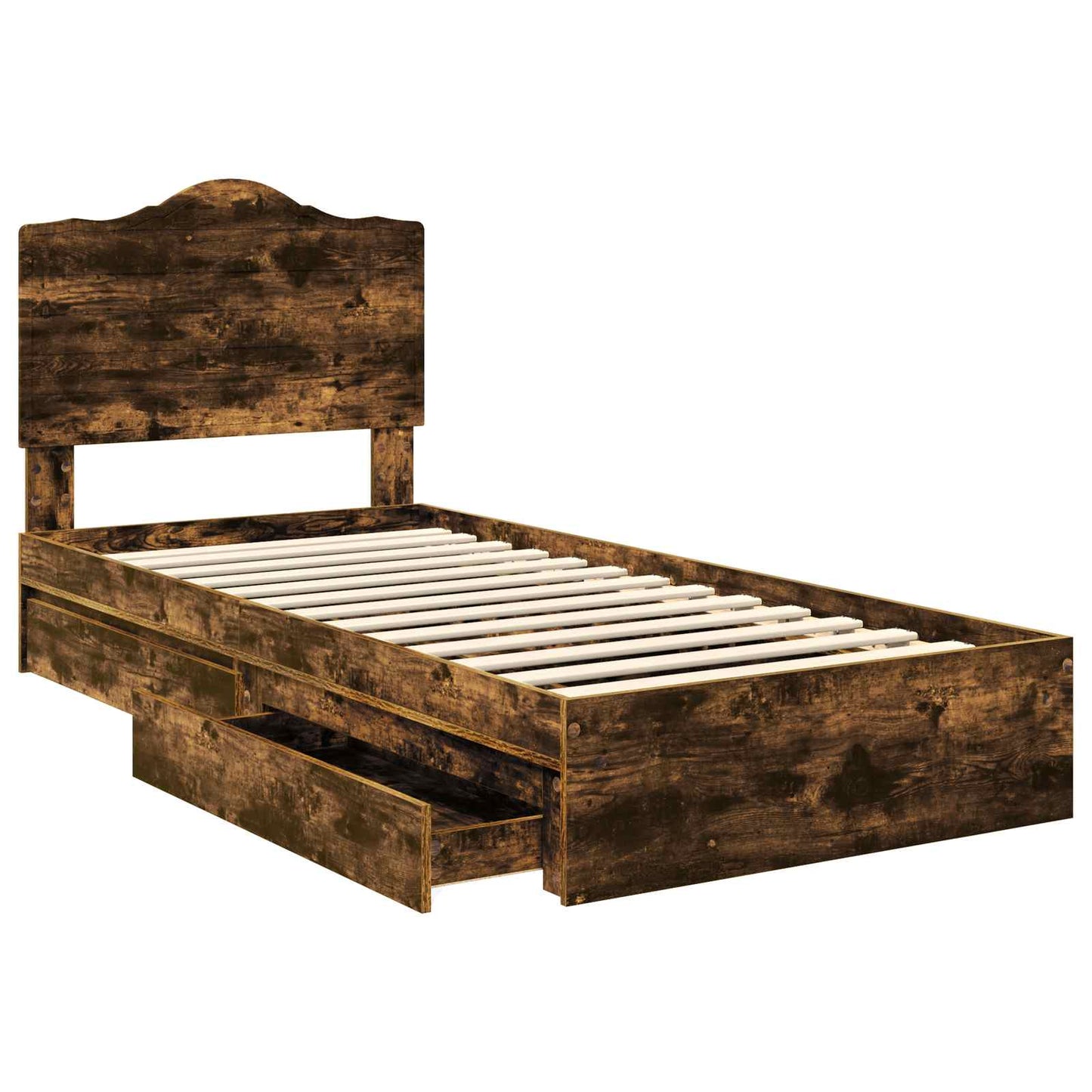 Letto con Contenitore con testiera Rovere fumé 100 x 200 cm | homemem39