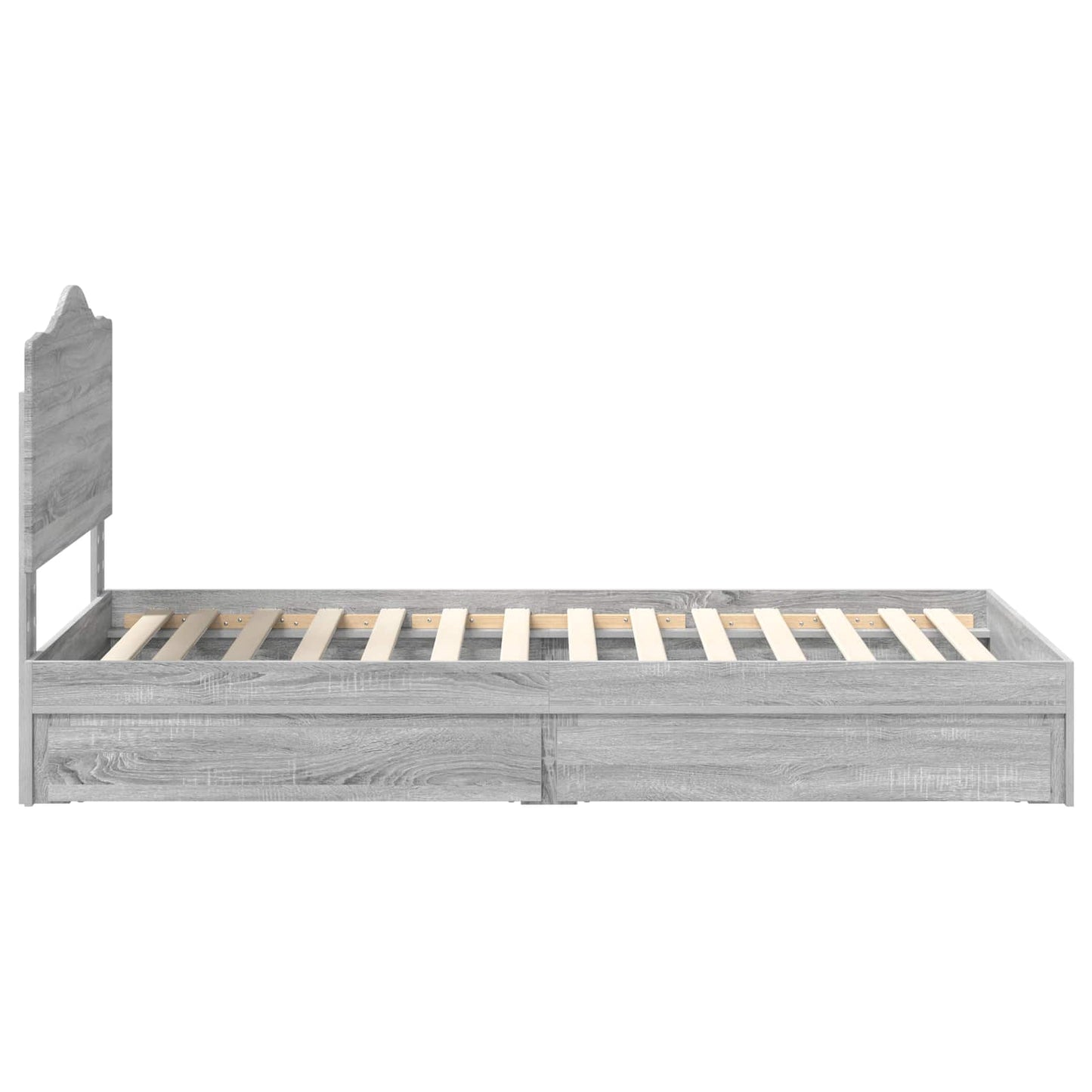 Letto con Contenitore con testiera Grigio Sonoma 100 x 200 cm | homemem39
