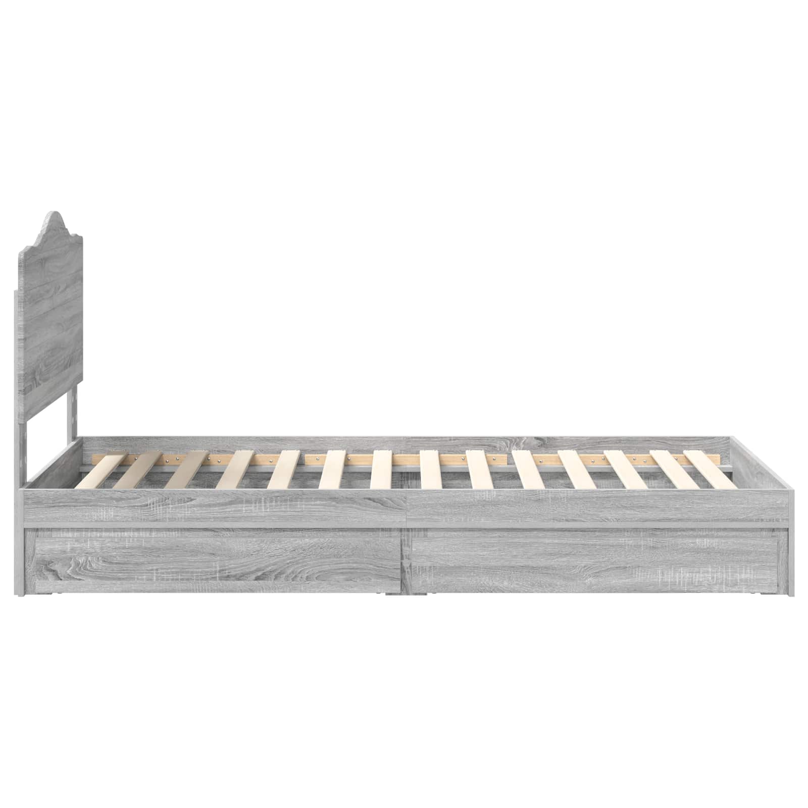Letto con Contenitore con testiera Grigio Sonoma 100 x 200 cm | homemem39