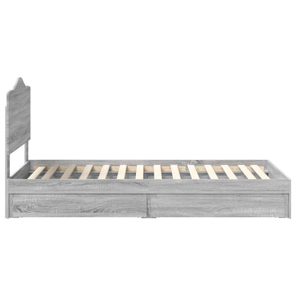 Letto con Contenitore con testiera Grigio Sonoma 100 x 200 cm | homemem39