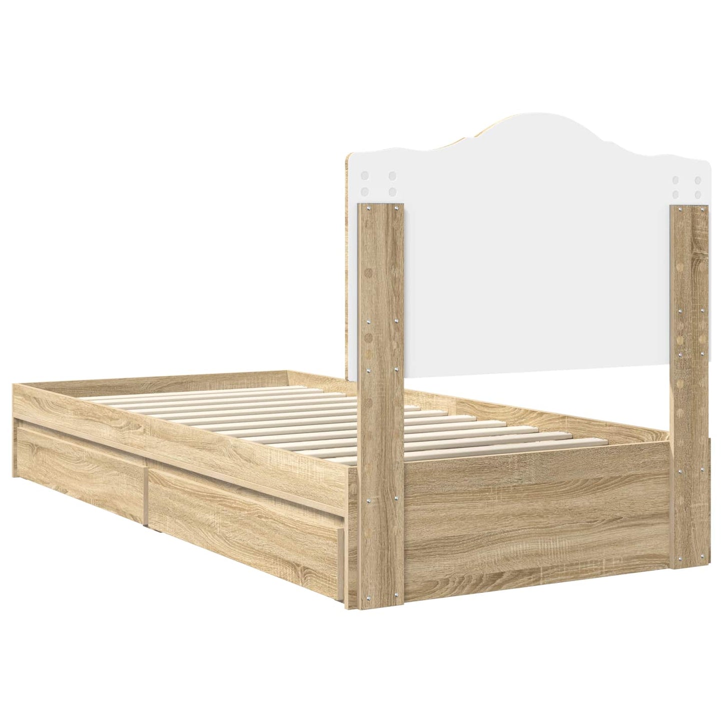 Letto con Contenitore con testiera Rovere Sonoma 90 x 200 cm | homemem39