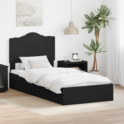 Letto con Contenitore Nero 90 x 190 cm Legno multistrato | homemem39