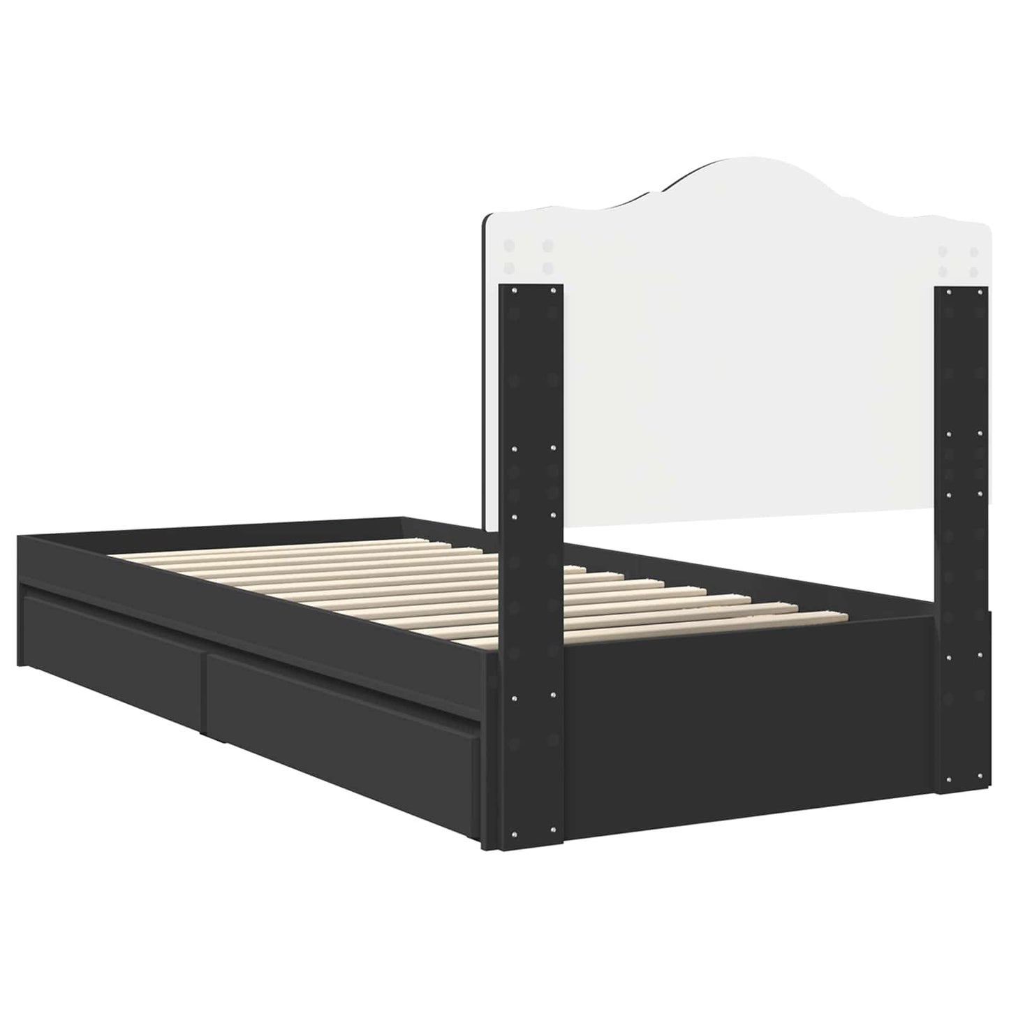 Letto con Contenitore Nero 90 x 190 cm Legno multistrato | homemem39