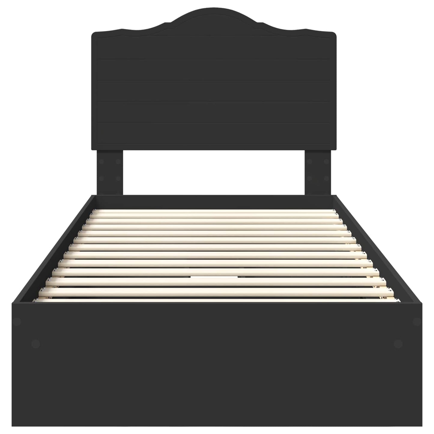 Letto con Contenitore Nero 90 x 190 cm Legno multistrato | homemem39
