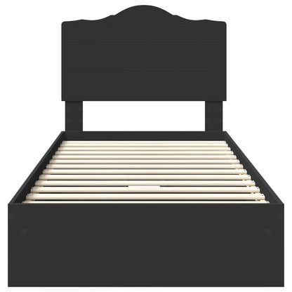 Letto con Contenitore Nero 90 x 190 cm Legno multistrato | homemem39