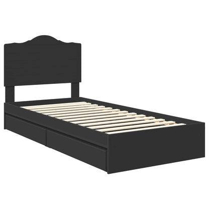 Letto con Contenitore Nero 70 x 190 cm Legno multistrato | homemem39