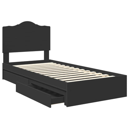 Letto con Contenitore Nero 70 x 190 cm Legno multistrato | homemem39