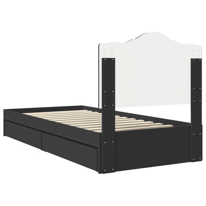 Letto con Contenitore Nero 70 x 190 cm Legno multistrato | homemem39