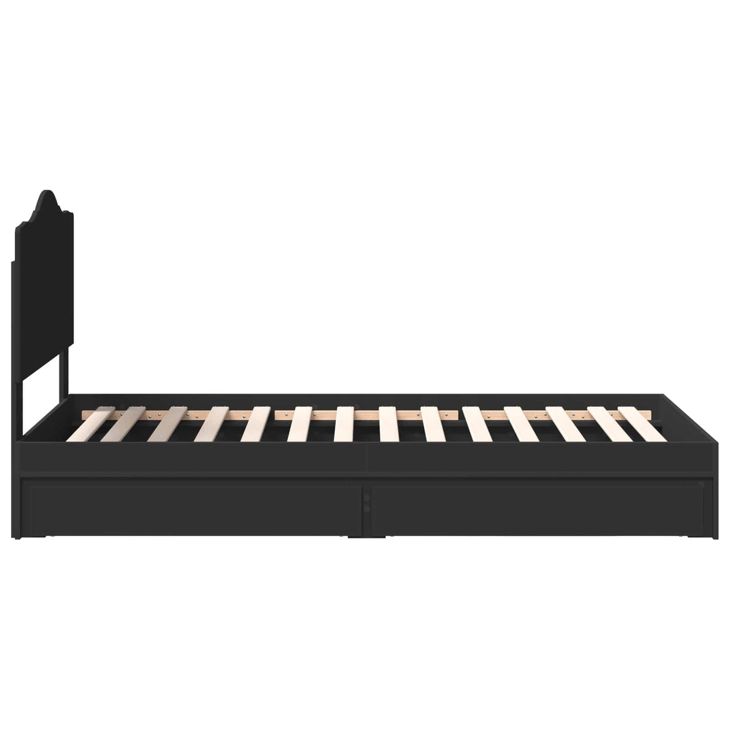 Letto con Contenitore Nero 70 x 190 cm Legno multistrato | homemem39