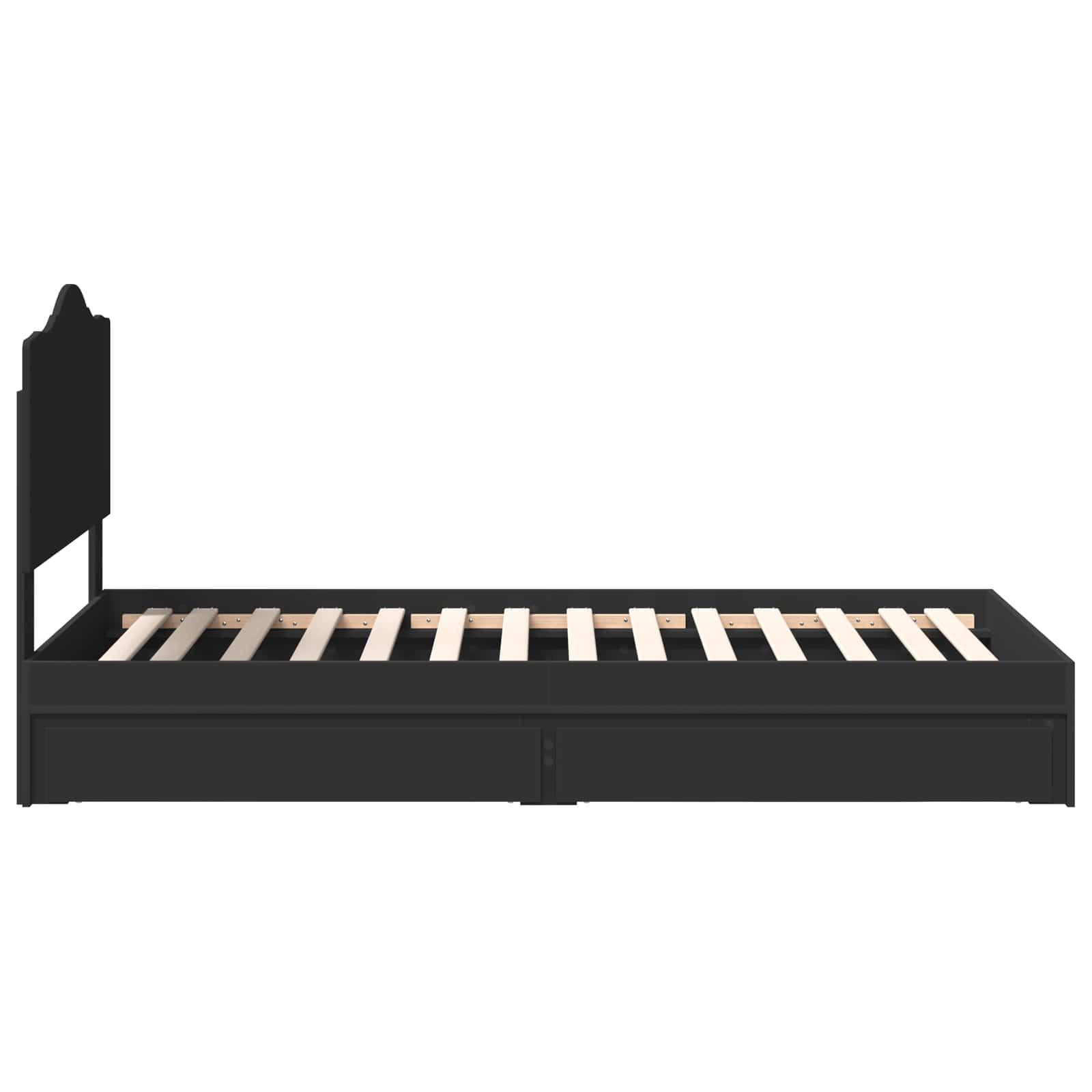 Letto con Contenitore Nero 70 x 190 cm Legno multistrato | homemem39