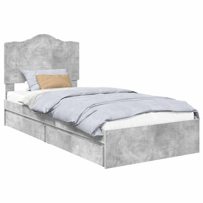 Letto con Contenitore con cassetto Grigio cemento 70 x 190 cm | homemem39