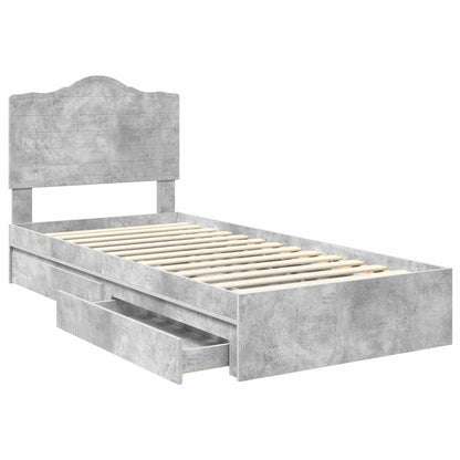 Letto con Contenitore con cassetto Grigio cemento 70 x 190 cm | homemem39