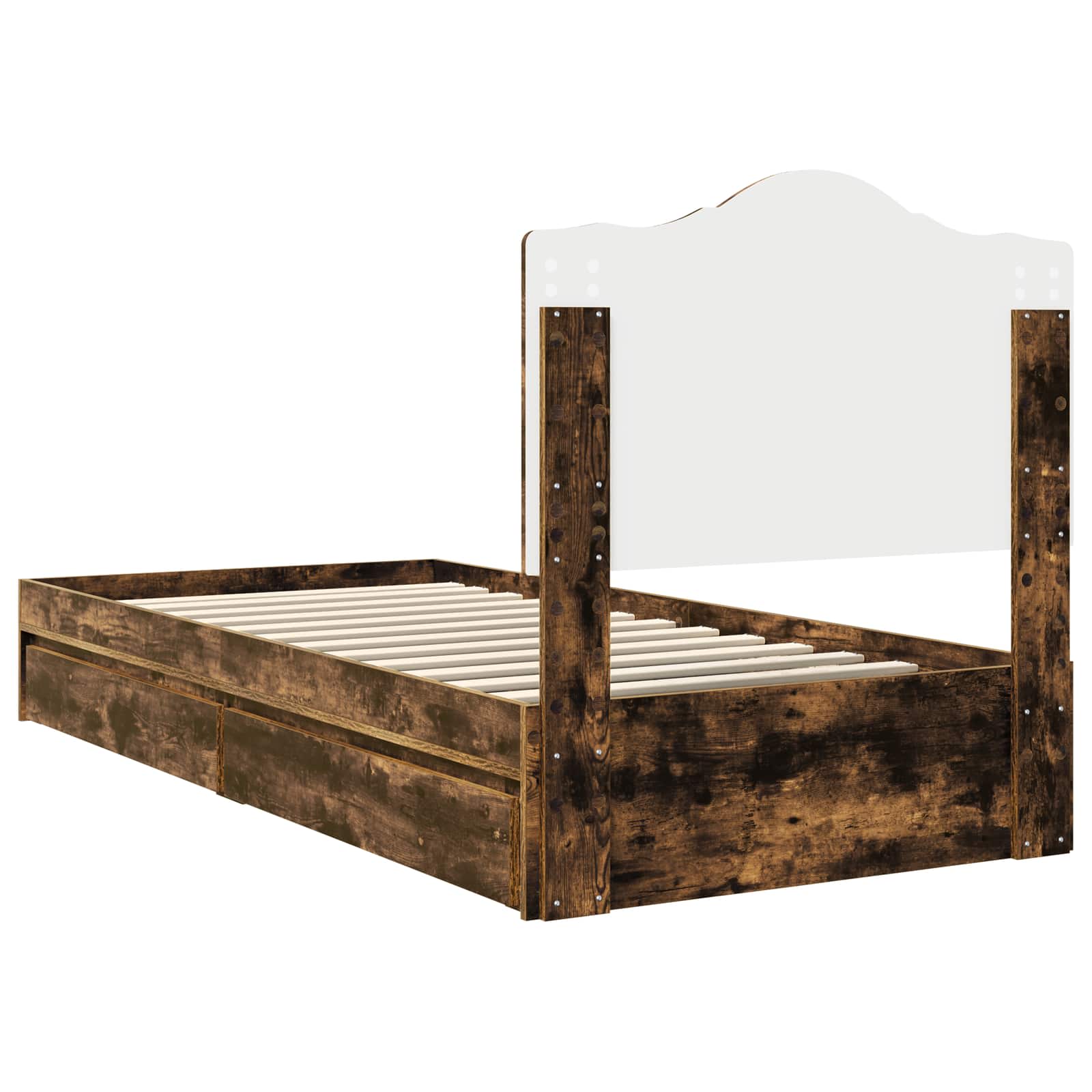 Letto con Contenitore Rovere fumé 70 x 190 cm Legno multistrato | homemem39